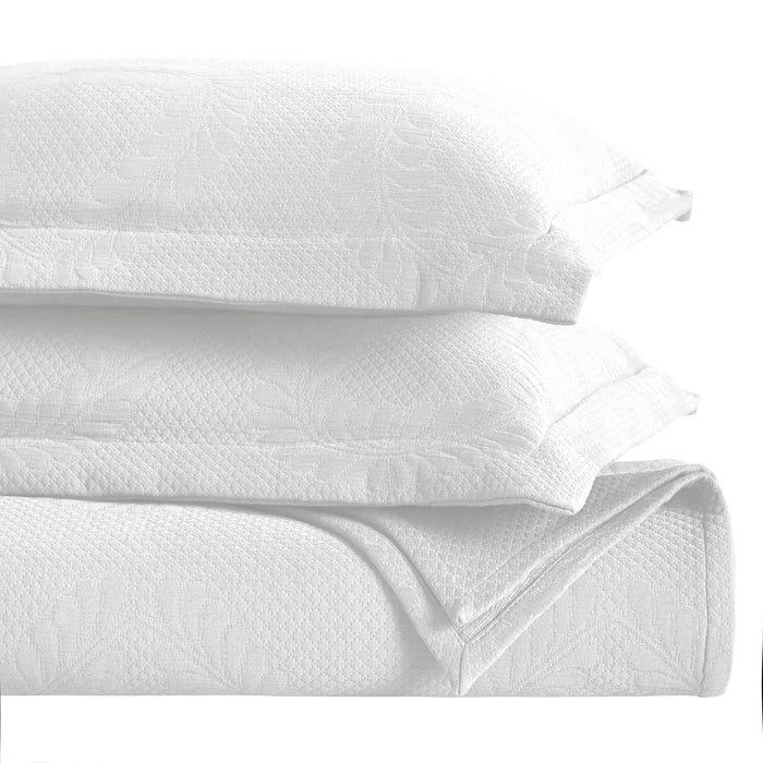 Peploi Cotton Medium Weight Matelasse Bedspread and Sham Set