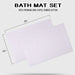 Cotton 2 Piece Greek Key Border Super Absorbent Bath Mat Set - White