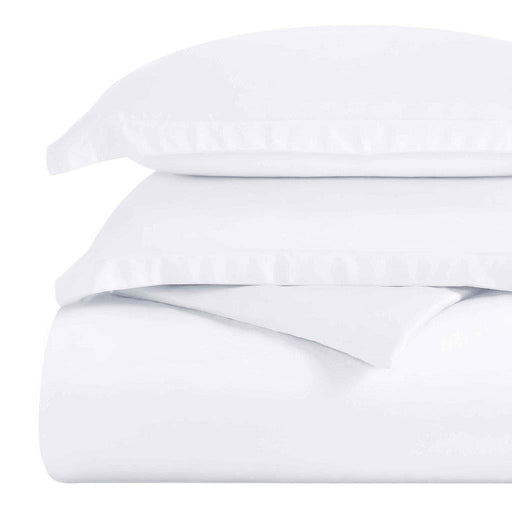 Egyptian Cotton 300 Thread Count Solid Duvet Cover Set - White