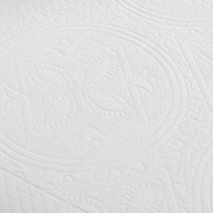 Celtic Circle Jacquard Matelasse Cotton Bedspread Set - White