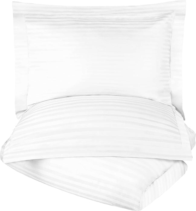 Egyptian Cotton 300 Thread Count Striped Duvet Cover Set