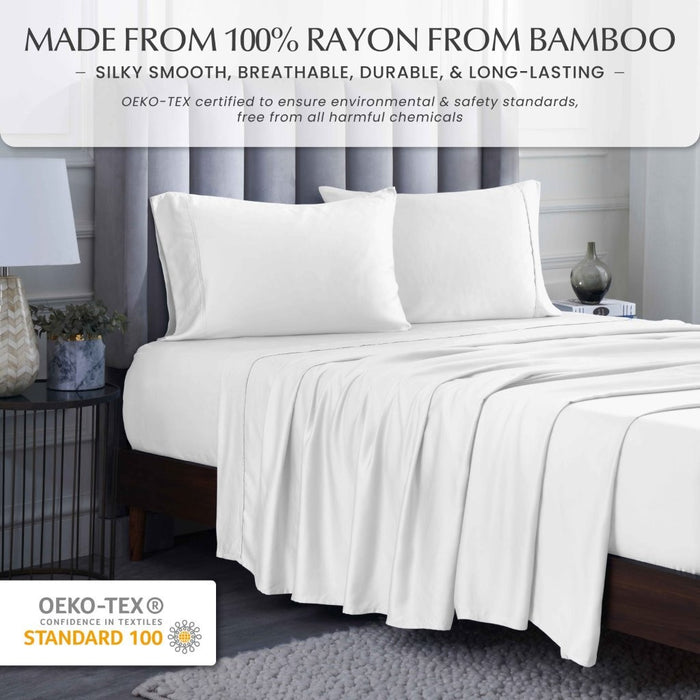 300 Thread Count Rayon From Bamboo Solid Deep Pocket Sheet Set