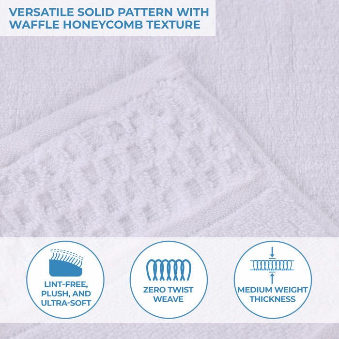 Zero Twist Cotton Waffle Honeycomb Plush Soft Absorbent Bath Sheet Set of 2