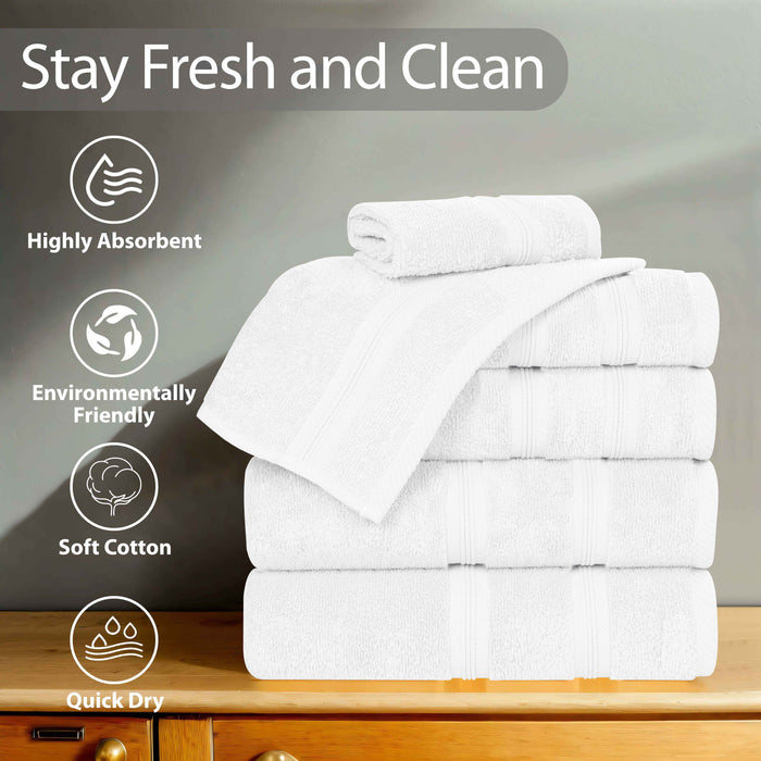 Smart Dry Zero Twist Cotton 3 Piece Solid Assorted Towel Set