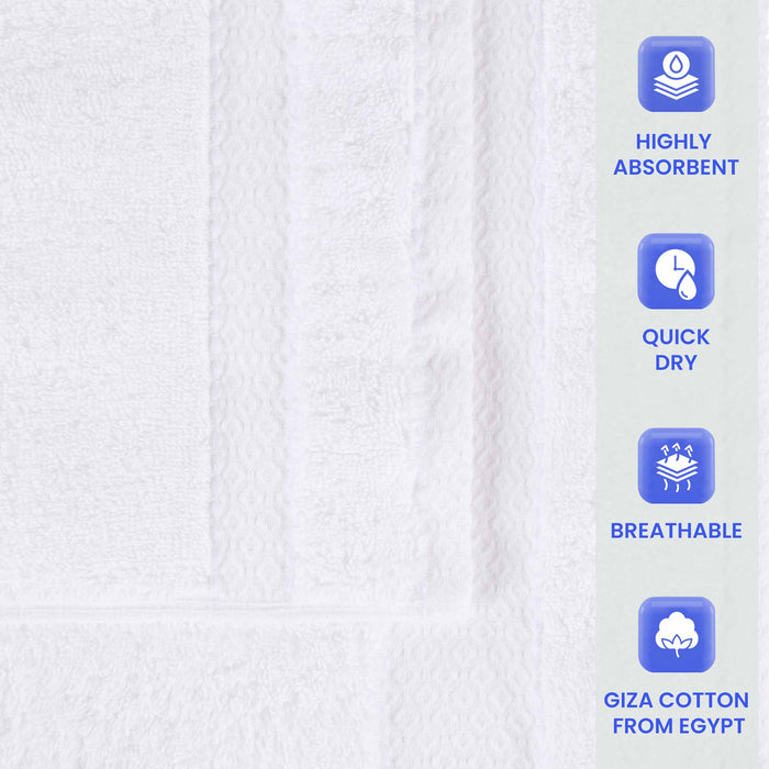 Niles Egypt Produced Giza Cotton Dobby Absorbent Bath Towel Set of 3