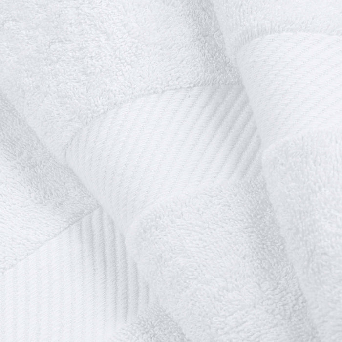 Kendell Egyptian Cotton 6 Piece Towel Set with Dobby Border - White