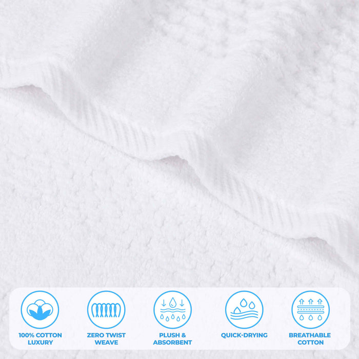 Playa Zero Twist Cotton Solid Waffle Textured Hand Towels, Set of 6