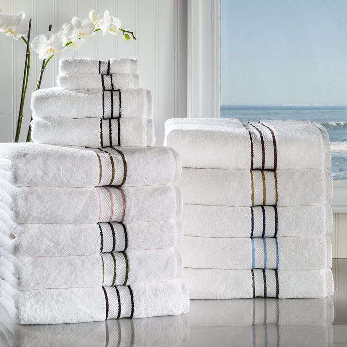 Turkish Cotton Ultra-Plush Absorbent Solid 12-Piece Face Towel Set