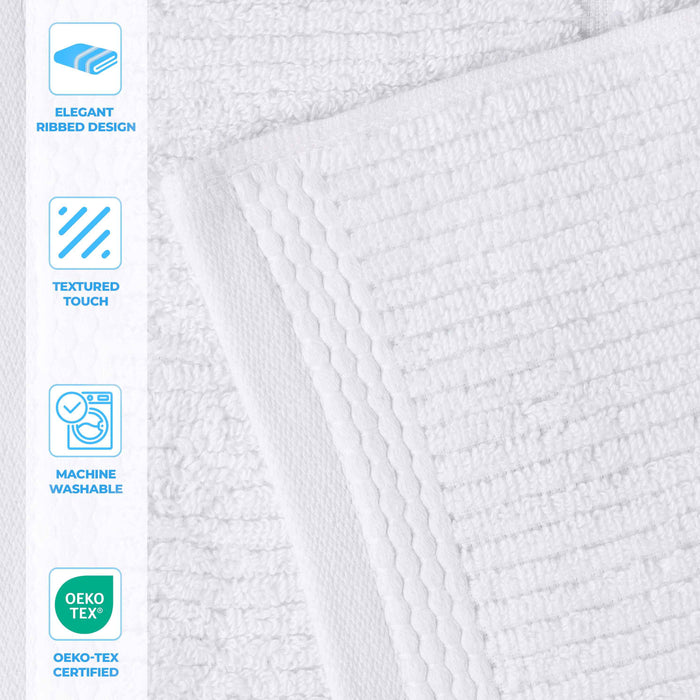 Milo Smart Twist Cotton Solid Ribbed Design Bath Towels, Set of 2