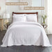 Aspen Cotton Blend Jacquard Woven Floral Scalloped Edges Bedspread Set - White