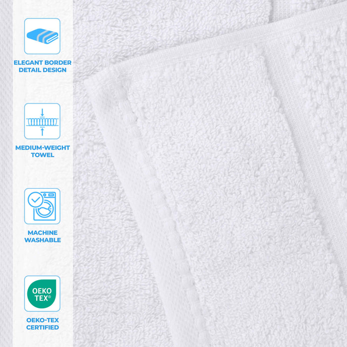 Mile Smart Twist Cotton Solid Broad Border 6 Piece Towel Set