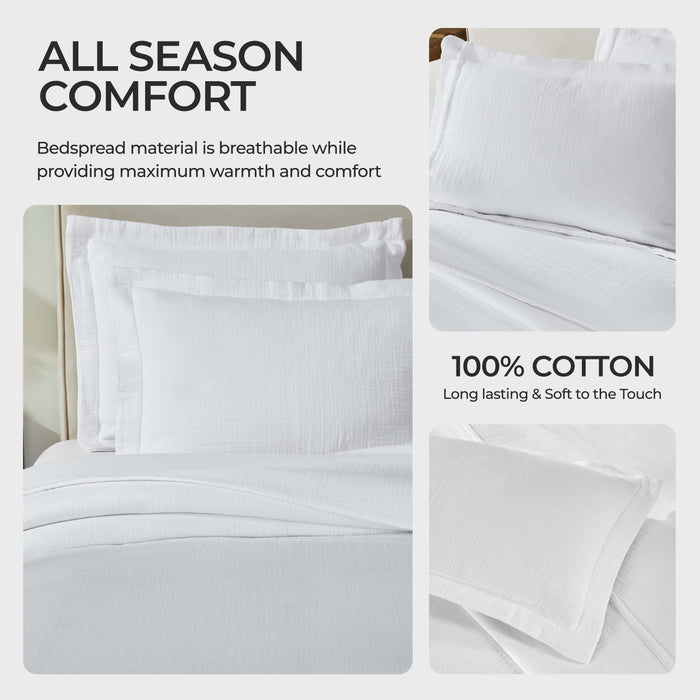 Valencia Reversible Cotton Medium Weight Matelasse Bedspread Set