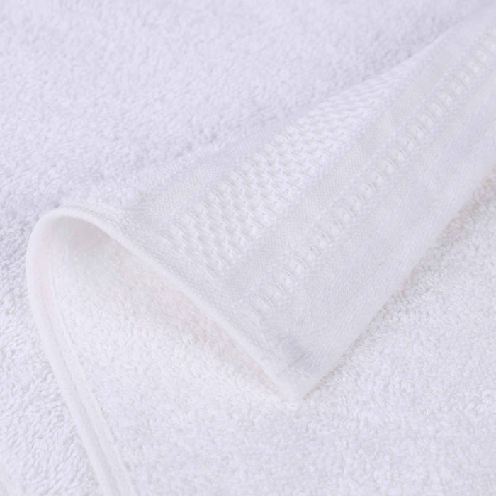 Honeycomb Textured Waffle Border Luxury Cotton 3 Piece Towel Set