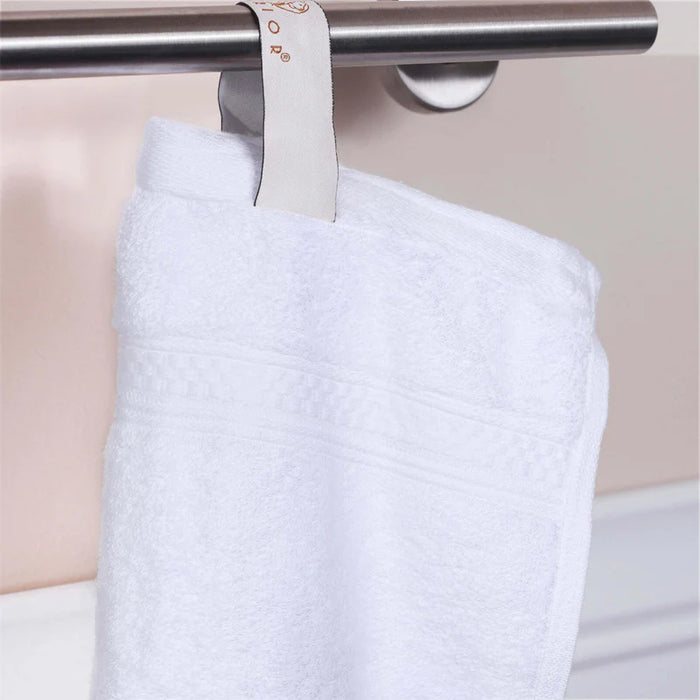 Ultra-Soft Rayon from Bamboo Cotton Blend 4 Piece Bath Towel Set - White