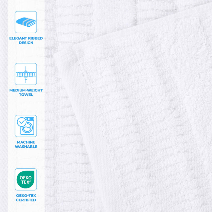 Mika Smart Twist Cotton Solid Vertical Ribbed Bath Sheets, Set of 2