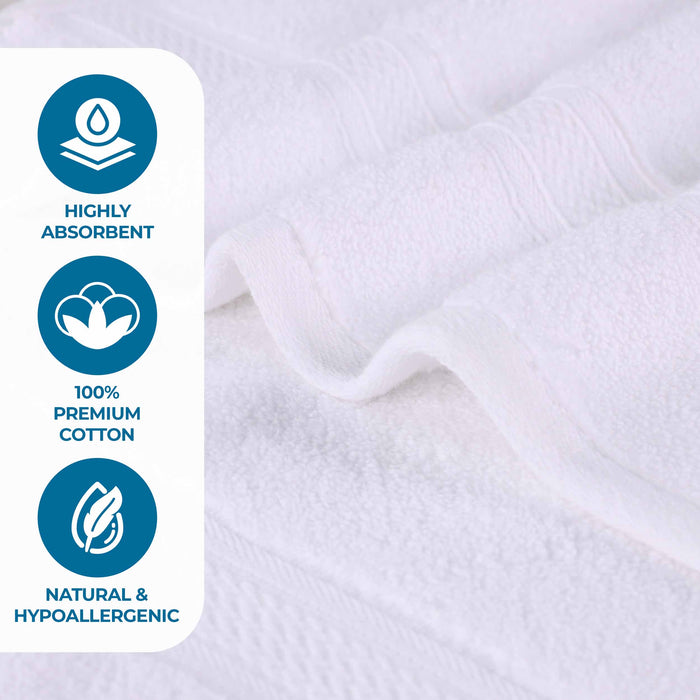 Zero Twist Cotton Elegant Soft Absorbent 3 Piece Solid Towel Set