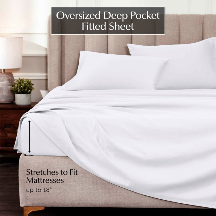 1000 Thread Count Egyptian Cotton Bed Sheet Set Olympic Queen