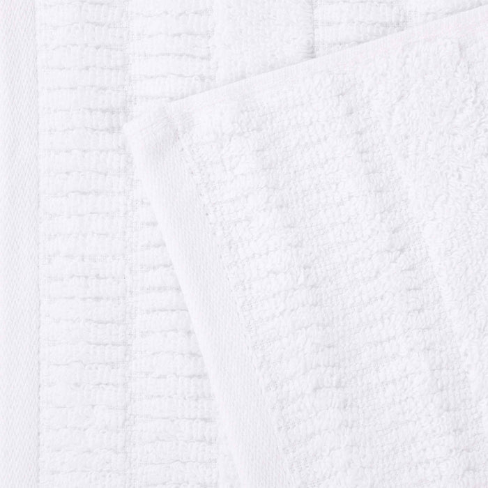 Mika Smart Twist Cotton Solid Vertical Ribbed 8 Piece Towel Set