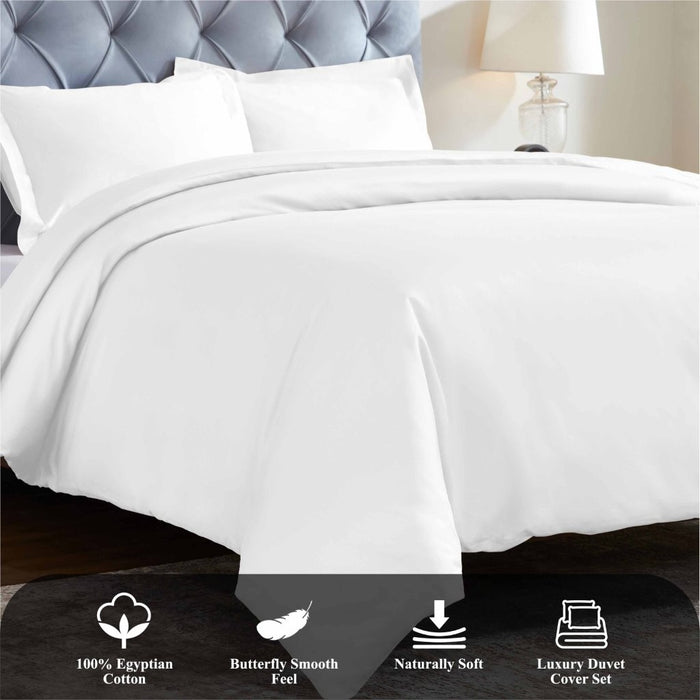 1200 Thread Count Egyptian Solid Cotton Duvet Cover Set