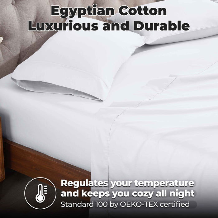 Egyptian Cotton 400 Thread Count Solid Deep Pocket Sheet Set