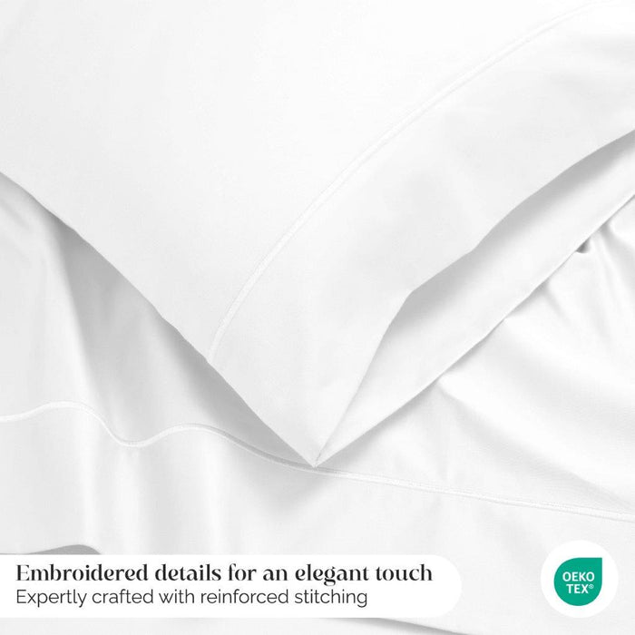 Egyptian Cotton 1500 Thread Count Embroidered Marrow Stitch Sheet Set