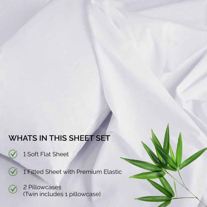 300 Thread Count Rayon From Bamboo Solid Deep Pocket Sheet Set