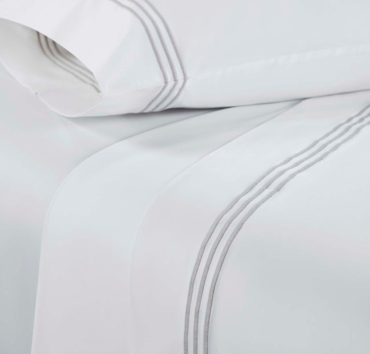 Brandon Cotton Three-Line Embroidered Deep Pocket Bed Sheet Set