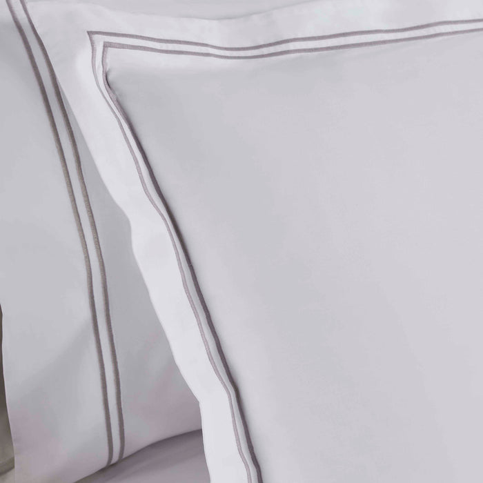 Fieldstone Cotton Two-Line Embroidered 3-Piece Duvet Cover Set