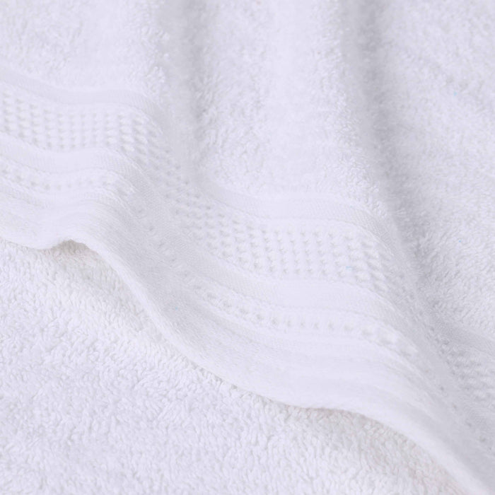 Honeycomb Textured Waffle Border Luxury Cotton Face Towels, Set of 6