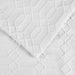 Remi Cotton Blend Jacquard Woven Geometric Fringe Bedspread Set - White