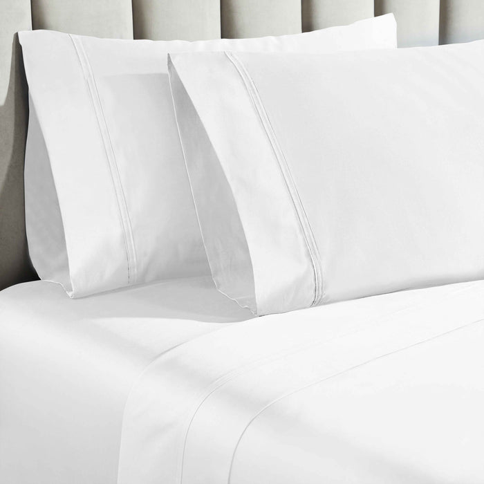 Egyptian Cotton 850 Thread Count Solid Bed Sheet Set - White