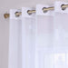 Embroidered Damask Sheer Grommet Curtain Panel Set - White