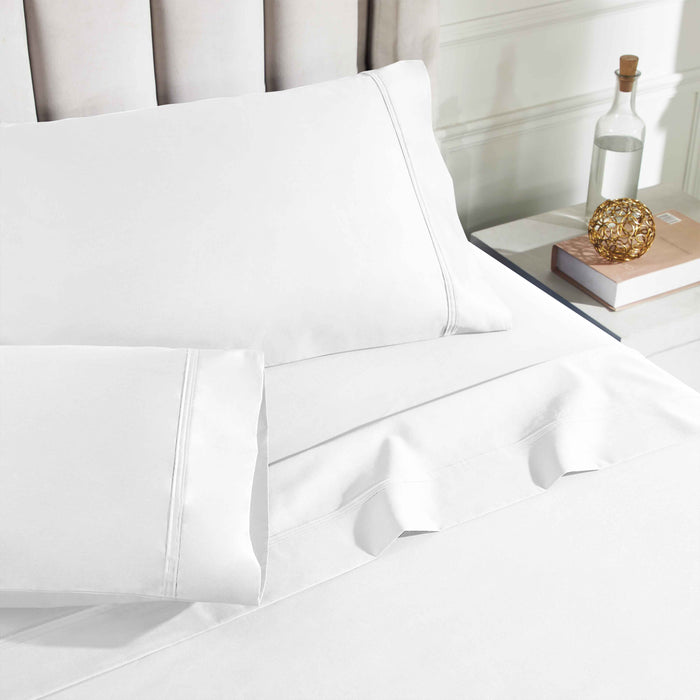 Egyptian Cotton 850 Thread Count Solid Bed Sheet Set - White