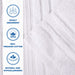 Sadie Zero Twist Cotton Solid Jacquard Floral Motif 9 Piece Towel Set - White