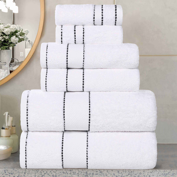 Niles Egypt Produced Giza Cotton Dobby Absorbent 6 Piece Towel Set