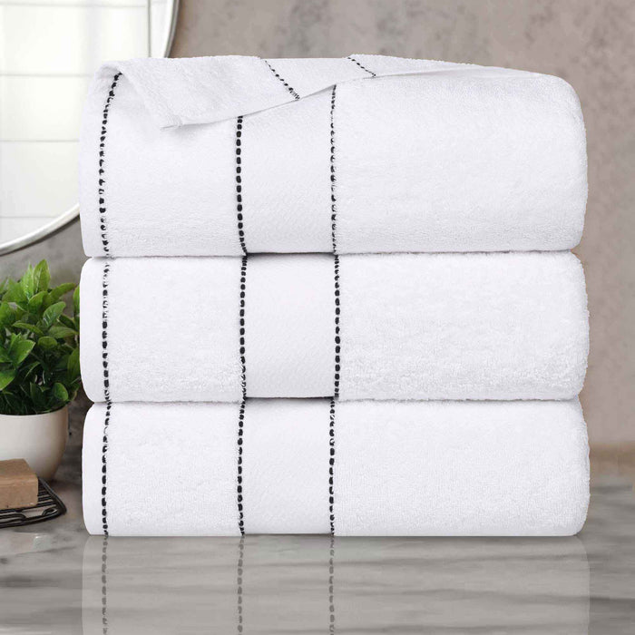 Niles Egypt Produced Giza Cotton Dobby Absorbent Bath Towel Set of 3