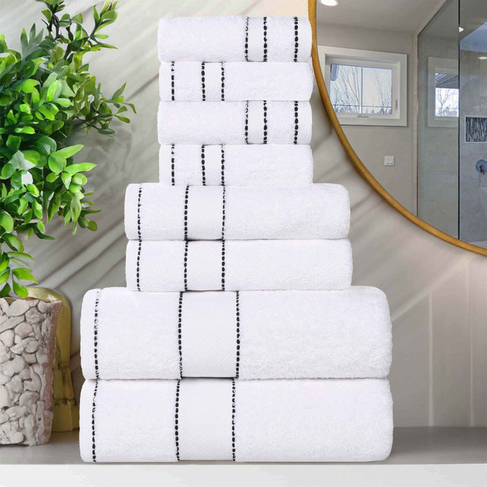 Niles Egypt Produced Giza Cotton Dobby Absorbent 8 Piece Towel Set