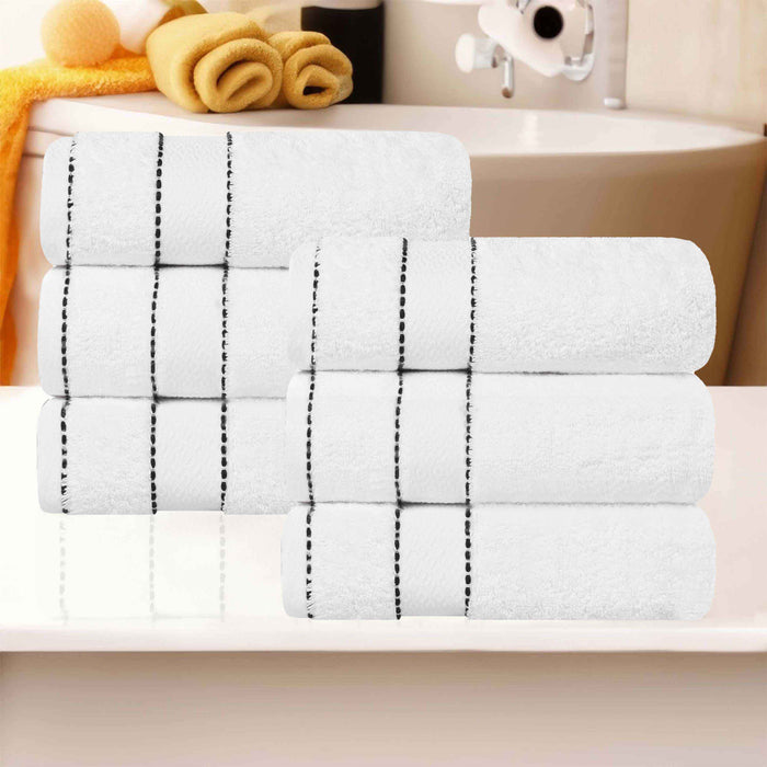 Niles Egypt Produced Giza Cotton Dobby Absorbent Hand Towel Set of 6