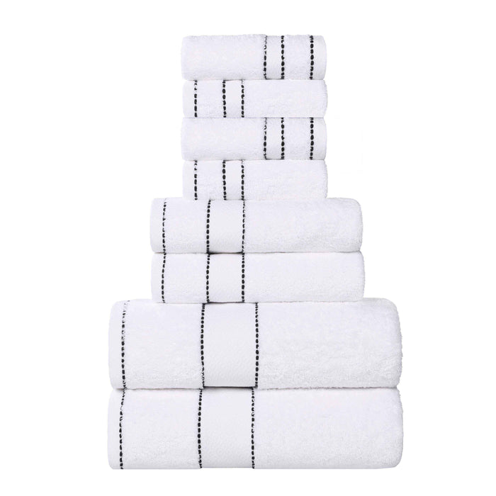 Niles Egypt Produced Giza Cotton Dobby Absorbent 8 Piece Towel Set