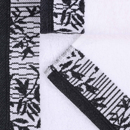 Wisteria Cotton Floral Embroidered Jacquard Border 8-Piece Towel Set - Blue Nile Mills