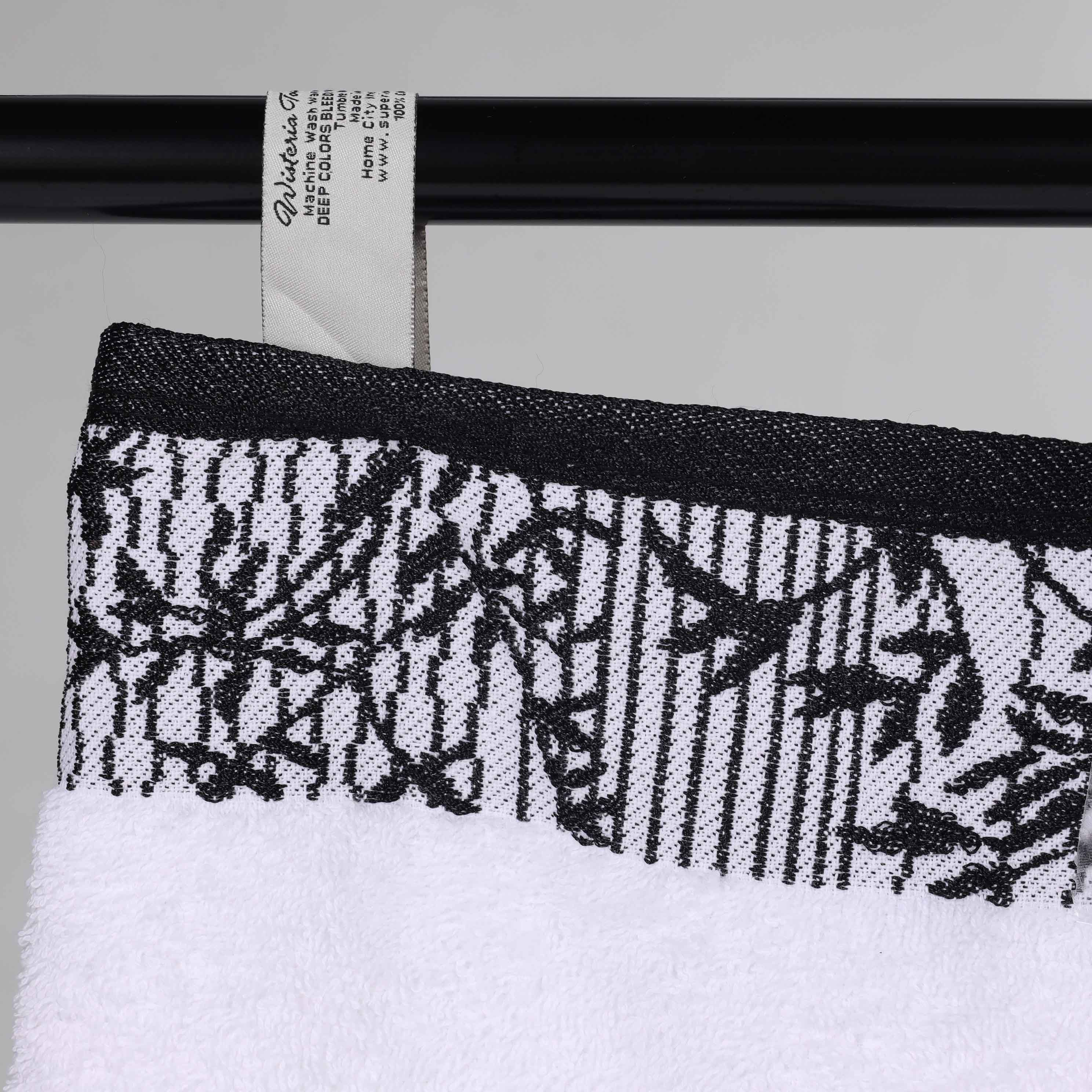 Wisteria Cotton Floral Embroidered Jacquard Border 8-Piece Towel Set - Blue Nile Mills