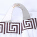 Athens Cotton with Greek Scroll and Floral Pattern 8-Piece Towel Set - White-Chocolate