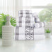 Athens Cotton with Greek Scroll and Floral Pattern 8-Piece Towel Set - White-Chrome