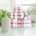 Athens Cotton with Greek Scroll and Floral Pattern 8-Piece Towel Set - White-Coral