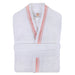 Tinsel Unisex Cotton Terry Kimono Bathrobe with Embroidery - White/Emberglow