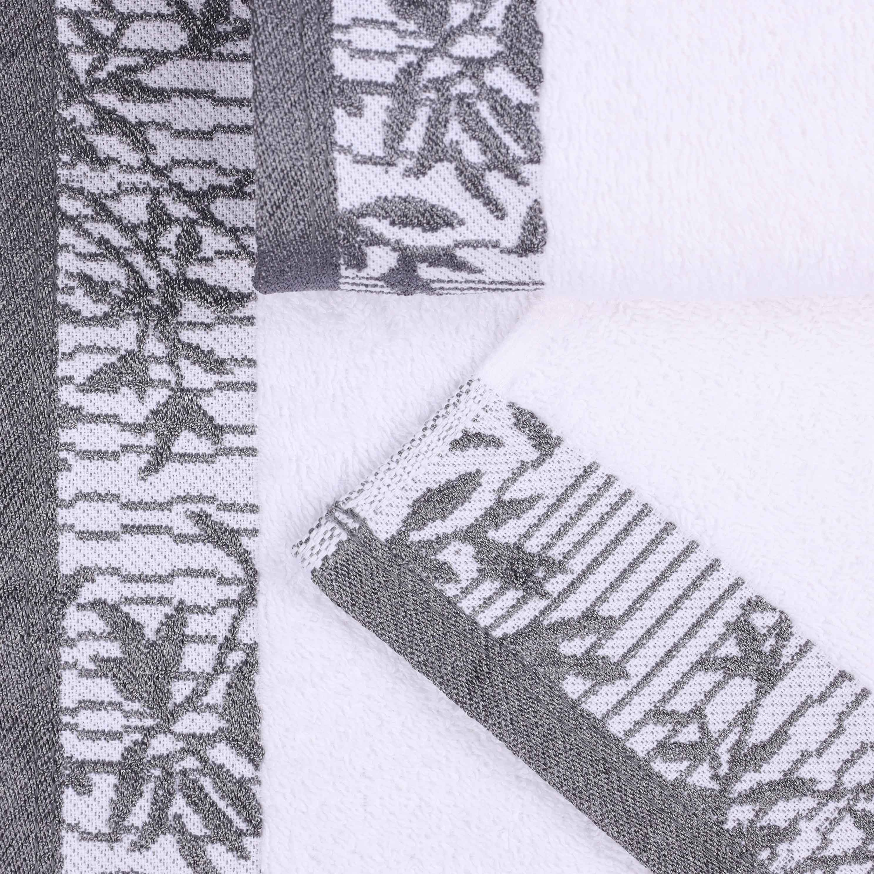 Wisteria Cotton Floral Embroidered Jacquard Border 8-Piece Towel Set - Blue Nile Mills