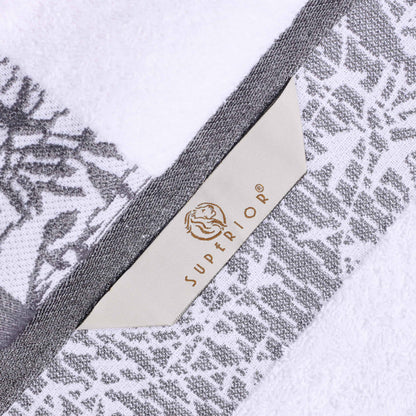 Wisteria Cotton Floral Embroidered Jacquard Border 8-Piece Towel Set - Blue Nile Mills