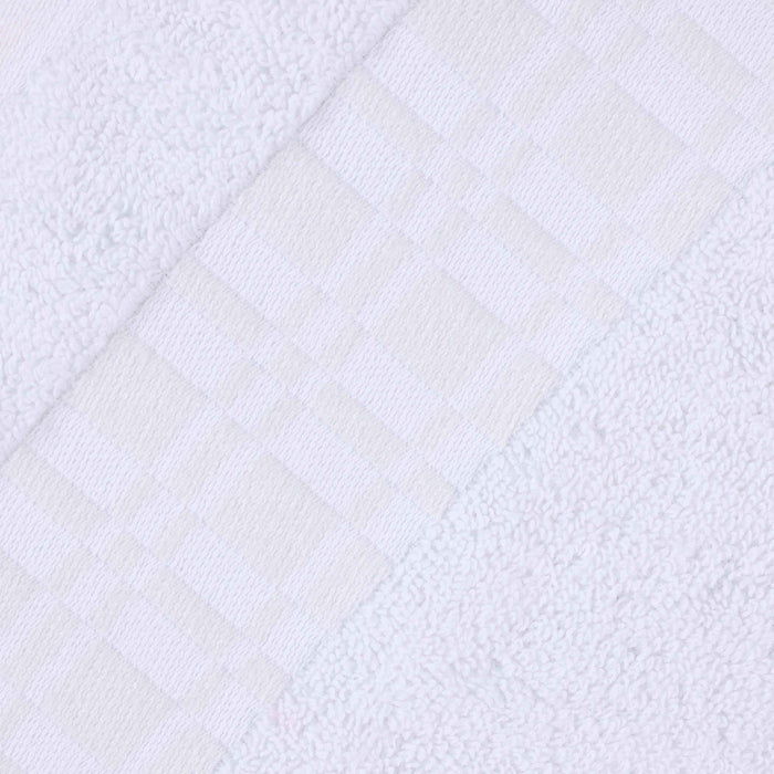 Larissa Cotton Geometric Embroidered 3-Piece Assorted Towel Set - White-White