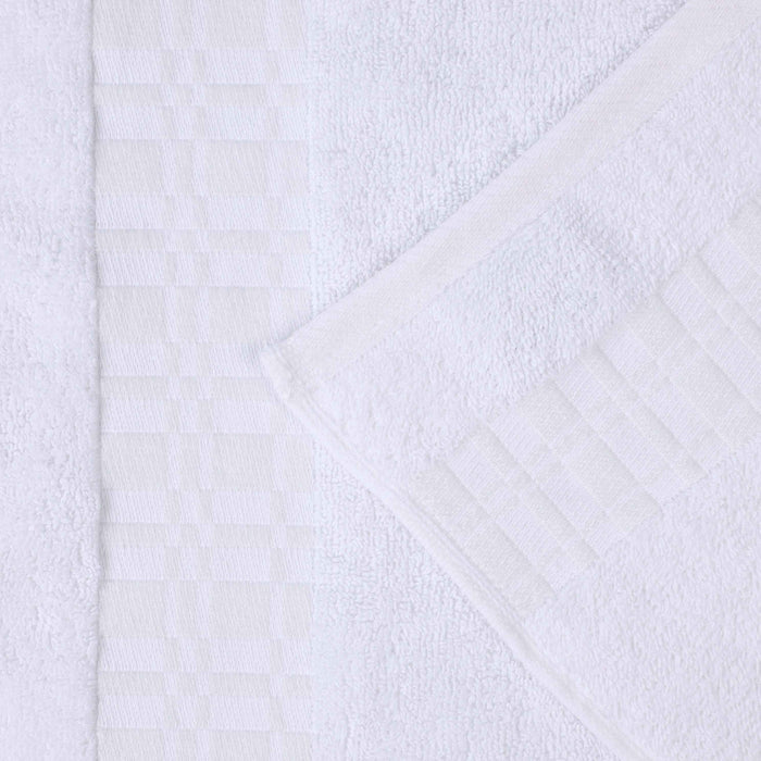 Larissa Cotton Geometric Embroidered Border 8-Piece Assorted Towel Set - White-White