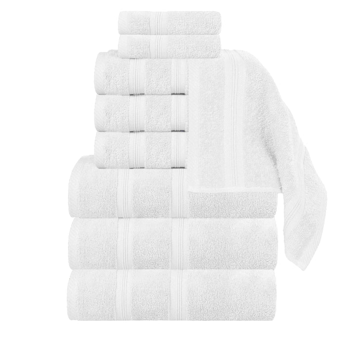 Smart Dry Zero Twist Cotton 9 Piece Solid Assorted Towel Set